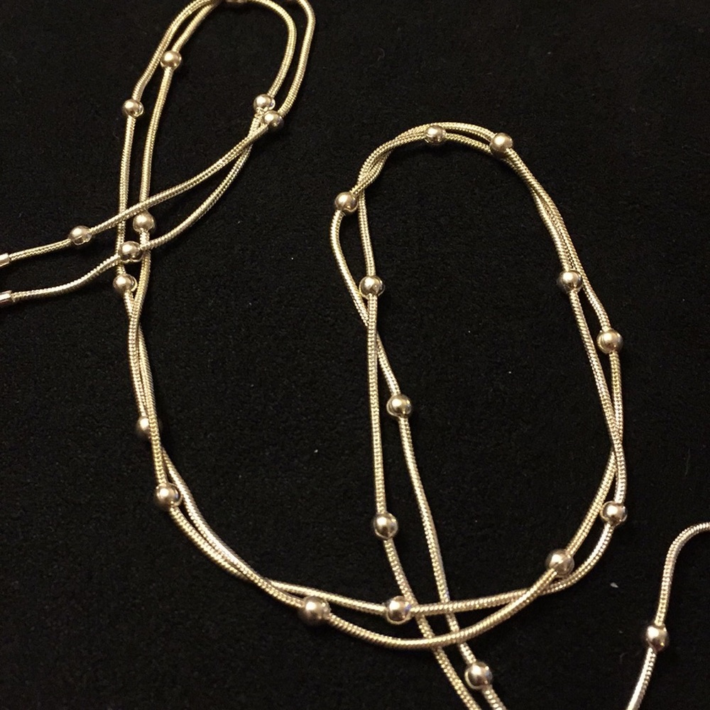 Long Dainty Bead Necklace